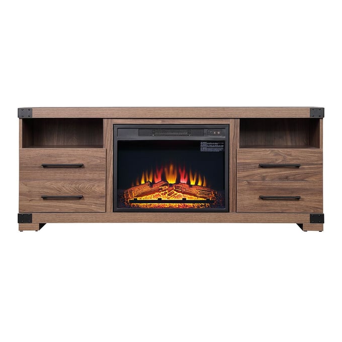 Manhattan Comfort Richmond Brown 60 Inch Fireplace MHC-FP1-BR