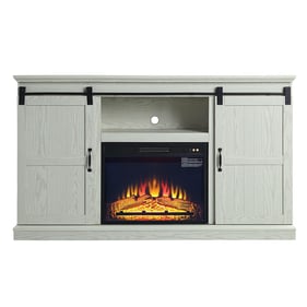 Manhattan Comfort Myrtle Cream Oak 2 Sliding Doors 60 Inch Fireplace