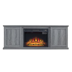 Manhattan Comfort Franklin Grey 2 Doors 60 Inch Fireplace