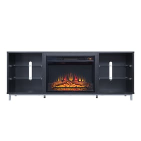 Manhattan Comfort Brighton Onyx Glass Shelves 60 Inch Fireplace