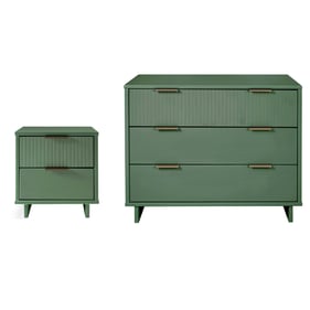 Manhattan Comfort Granville Sage Green 2pc Standard Dresser and Nightstand ...