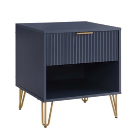 Manhattan Comfort DUMBO Midnight Blue 1.0 Nightstand with 1 Drawer