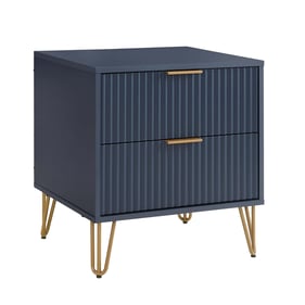 Manhattan Comfort DUMBO Midnight Blue 2.0 Nightstand with 2 Drawer