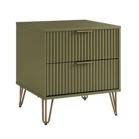 Manhattan Comfort DUMBO Olive Green 2.0 Nightstand with 2 Drawer