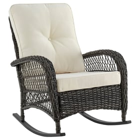 Manhattan Comfort Furttuo Grey Cream Outdoor Rocking Chair