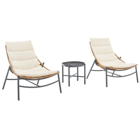 Manhattan Comfort Sunset Cream 3pc Patio Conversation Set