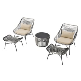 Manhattan Comfort Ashland Cream 3pc Patio Conversation Set