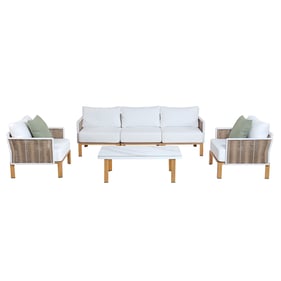 Manhattan Comfort Vine Cream 4pc Patio Conversation Set