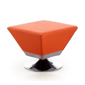 Manhattan Comfort Diamond Orange Swivel Ottoman