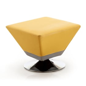 Manhattan Comfort Diamond Yellow Swivel Ottoman