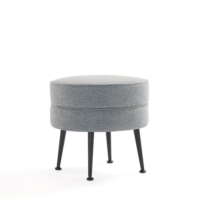 Manhattan Comfort Bailey Grey Upholstered Ottoman with Black Feet MHC-OT003-GYB