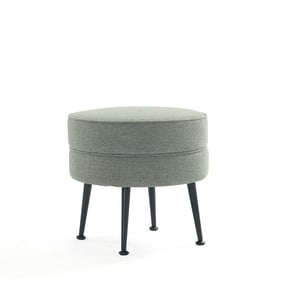 Manhattan Comfort Bailey Sage Green Upholstered Ottoman with Black Feet