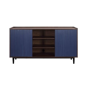 Manhattan Comfort Duane Navy Blue Inch 59.05 Ribbed Sideboard