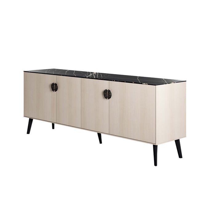 Manhattan Comfort Haley White Black 78.7 Inch Sideboard MHC-SB002-WB