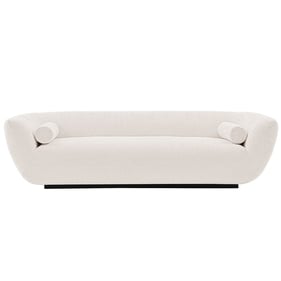 Manhattan Comfort Ulka Cream Sofa with Pillows