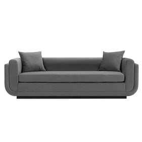 Manhattan Comfort Edmonda Dark Grey Sofa with Pillows