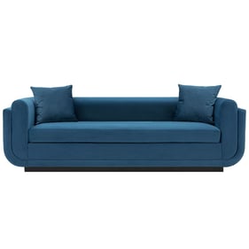 Manhattan Comfort Edmonda Sapphire Blue Sofa with Pillows