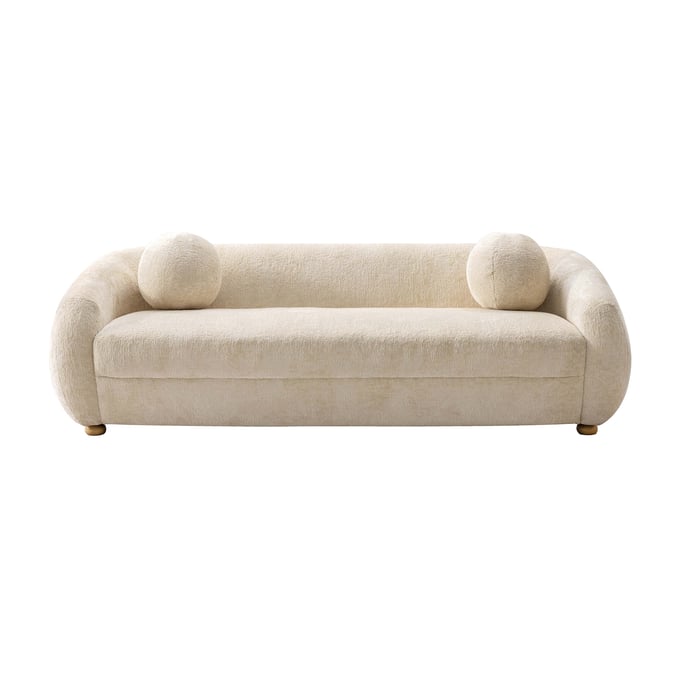 Manhattan Comfort Tribeca Cream Chenille 85.8 Inch Sofa MHC-SF015-CR