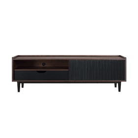 Manhattan Comfort Duane Black 59.25 Inch Ribbed TV Stand