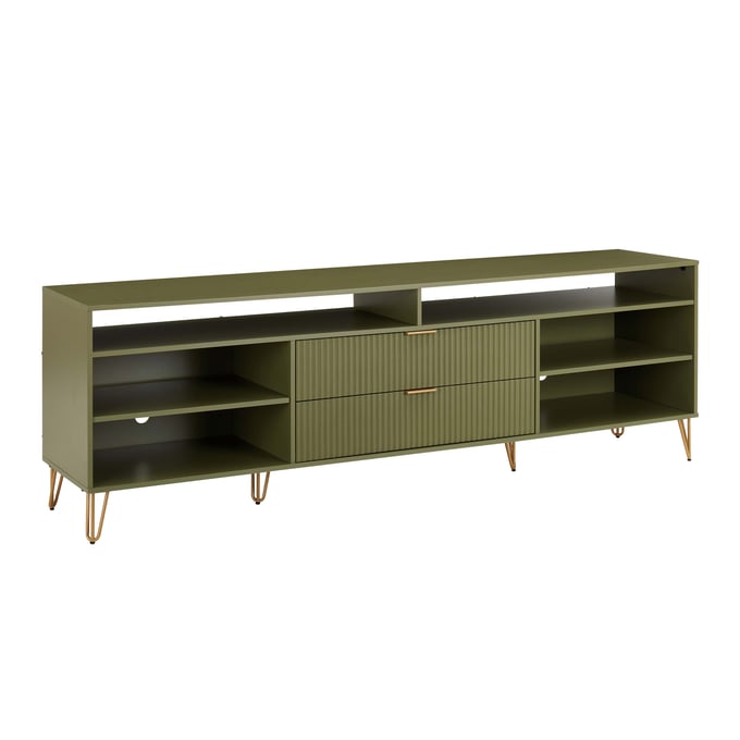 Manhattan Comfort DUMBO Olive Green 85 Inch TV Stand MHC-TV002-OG