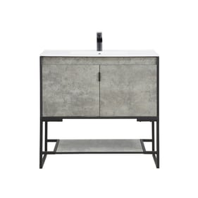 Manhattan Comfort Scarsdale Grey 36 Inch Bathroom Vanity Sink