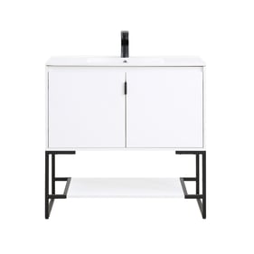 Manhattan Comfort Scarsdale White 36 Inch Bathroom Vanity Sink