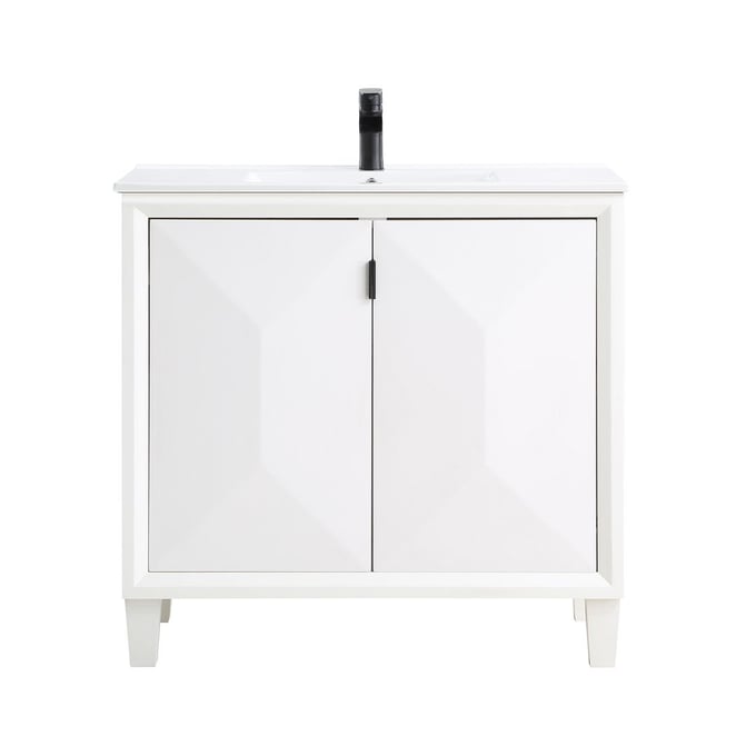 Manhattan Comfort Hyde White 36 Inch Bathroom Vanity Sink MHC-VS-3603-WH