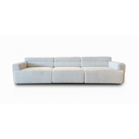 Modern Heritage Bugatti White Three Seater Sleeper With Remote