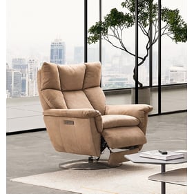 Modern Heritage Alexandro Milk Tea Brown Swivel Power Chair