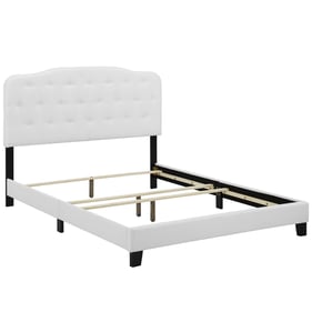 Modway Furniture Amelia White Fabric Queen Bed