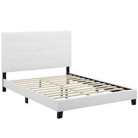 Modway Furniture Melanie White Fabric Full Platform Bed