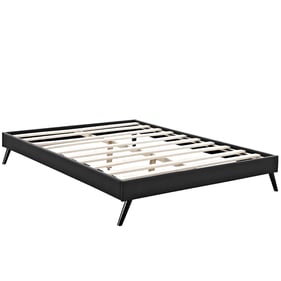 Modway Furniture Loryn Black Vinyl Round Splayed Legs Queen Bed Frame