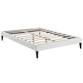 Modway Furniture Tessie White Vinyl Squared Tapered Legs Queen Bed Frame