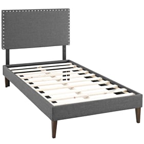 Modway Furniture Macie Gray Fabric Squared Tapered Legs Twin Platform Bed