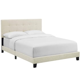 Modway Furniture Amira Beige Queen Upholstered Fabric Bed