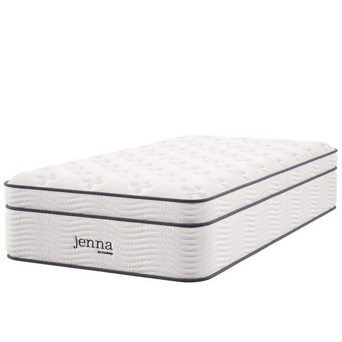 Modway Furniture Jenna White 14 Inch Twin Innerspring Mattress MOD-6082-WHI