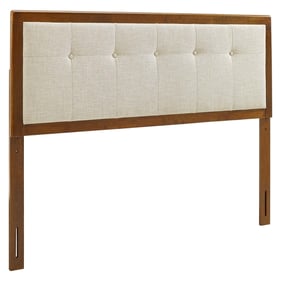 Modway Furniture Draper Walnut Beige Fabric Queen Headboard