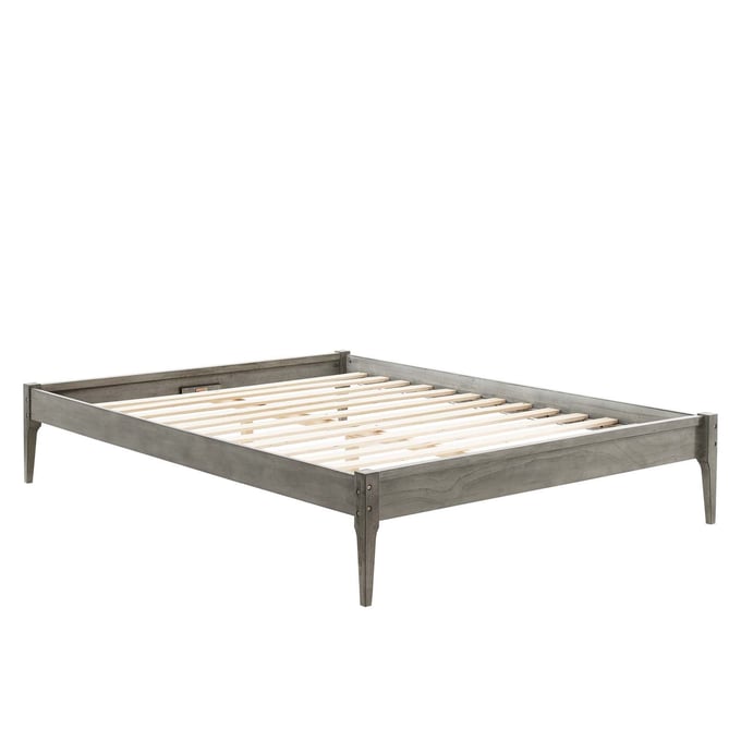 Modway Furniture June Gray Twin Platform Bed Frame MOD-6244-GRY