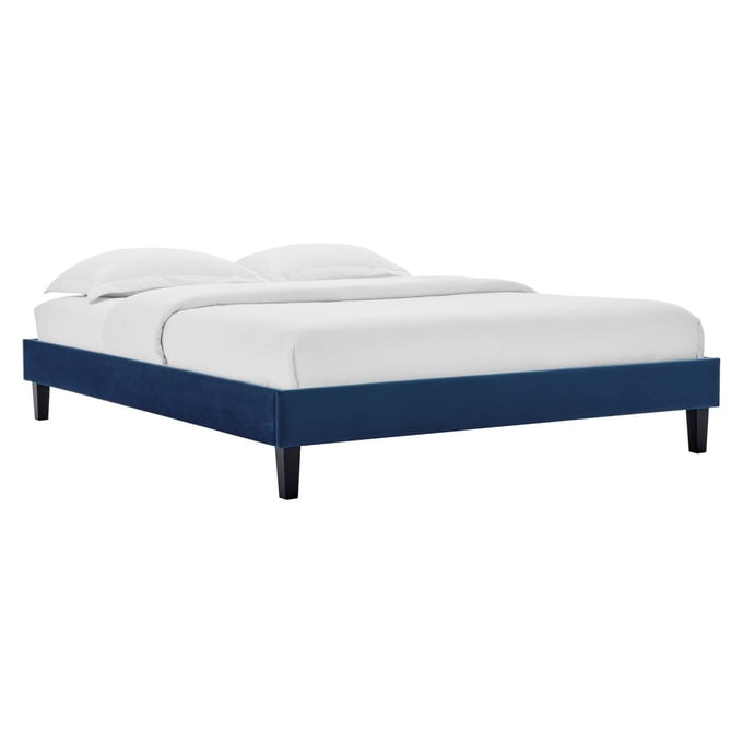 Modway Furniture Reign Navy Velvet Twin Platform Bed Frame MOD-6264-NAV