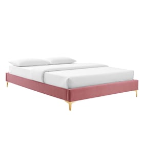 Modway Furniture Sutton Dusty Rose Velvet Queen Bed Frame