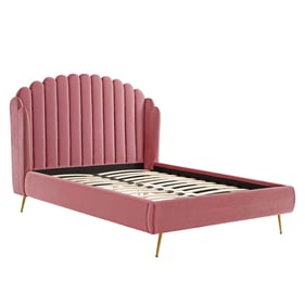 Modway Furniture Lana Dusty Rose Queen Velvet Platform Bed