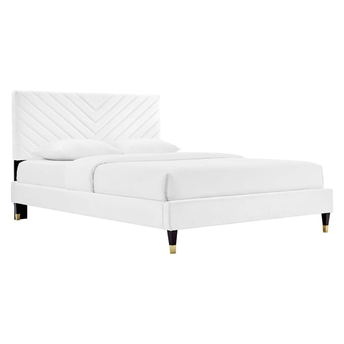 Modway Furniture Roxanne White Queen Platform Bed MOD-6286-WHI