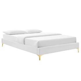 Modway Furniture Sutton White Velvet Twin Bed Frame