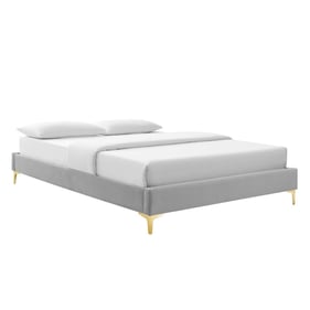 Modway Furniture Sutton Light Gray Velvet Full Bed Frame