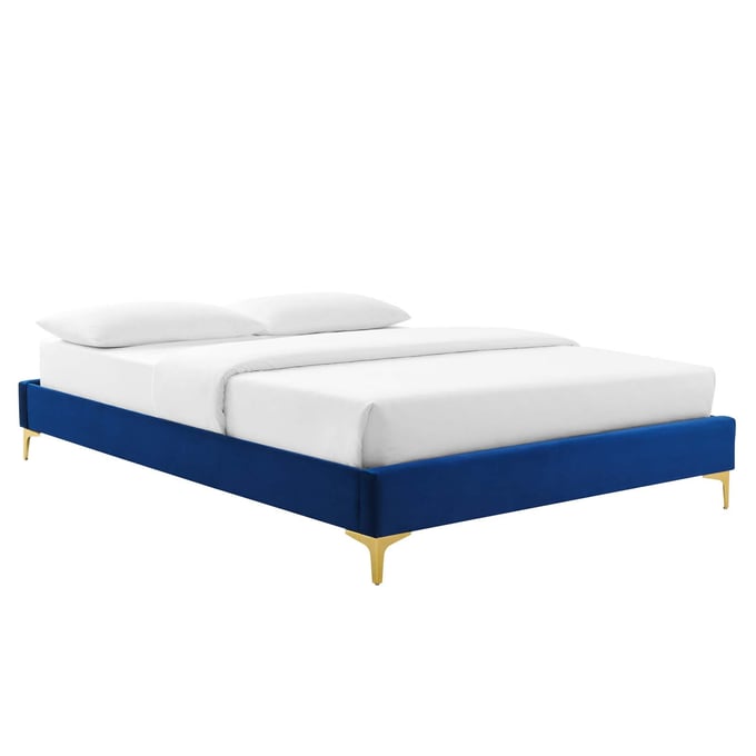 Modway Furniture Sutton Navy Velvet Full Bed Frame MOD-6306-NAV