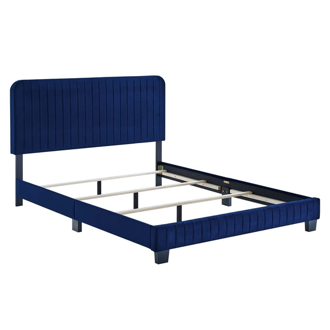 Modway Furniture Celine Navy Velvet King Bed MOD-6329-NAV