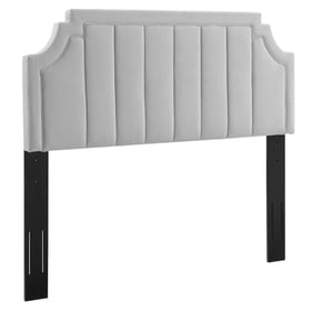 Modway Furniture Alyona Light Gray Velvet Tufted Full Queen Headboard