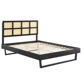 Modway Furniture Sidney Black Queen Platform Bed With Angular Legs