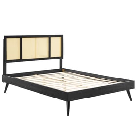 Modway Furniture Kelsea Black Queen Platform Bed with Splayed Legs