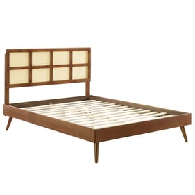 Modway Furniture Sidney Walnut Full Platform Bed With Splayed Legs